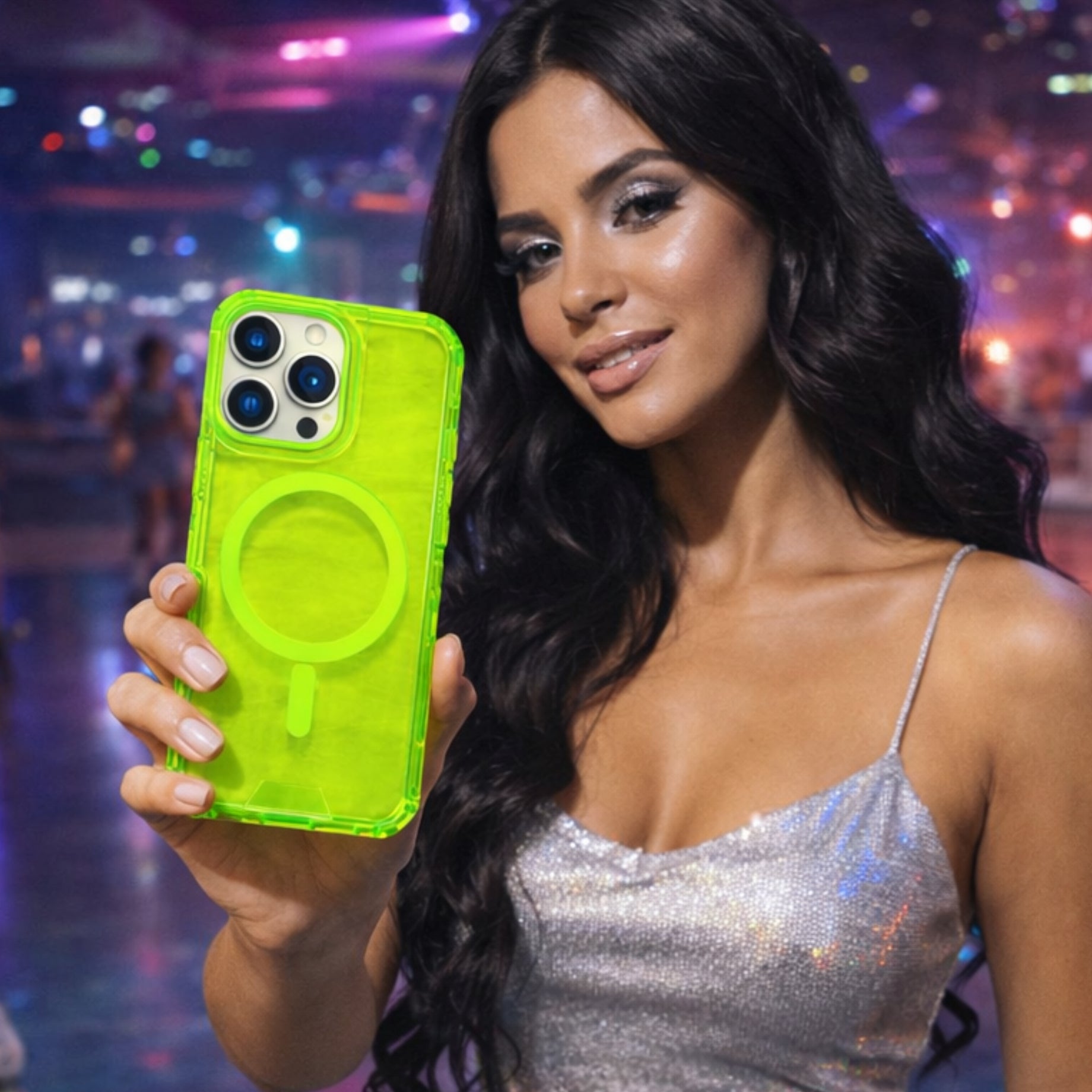 Protector iPhone 16 Pro Lumina Verde Fosforescente