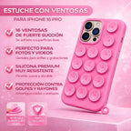 Protector iPhone 16 Pro Diseño Ventosas Rosa