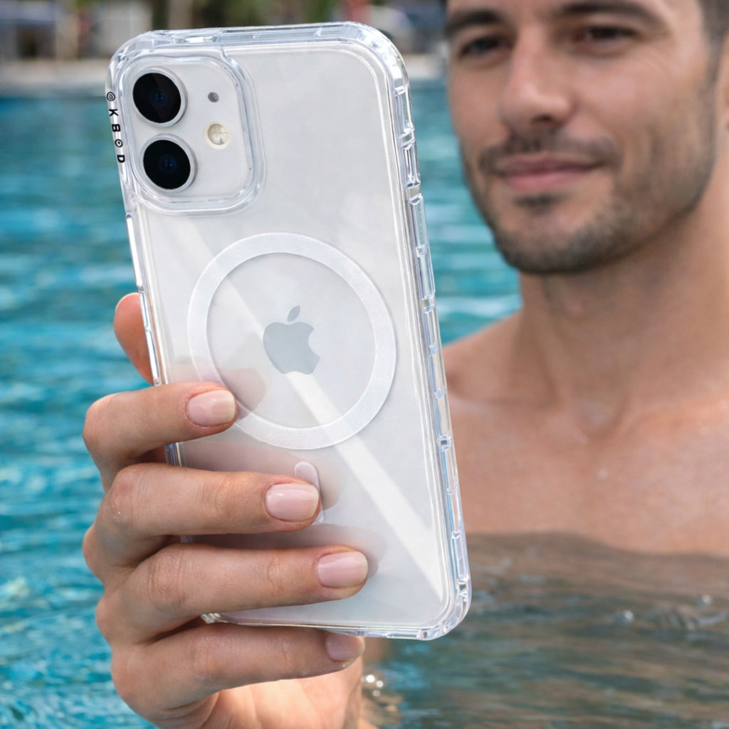 Protector iPhone 16 Plus Funda Clear Shine MagSafe Blanco