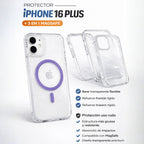 Protector iPhone 16 Plus Funda Clear Shine MagSafe Morado