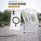 Protector iPhone 16 Plus Funda Clear Shine MagSafe Negro