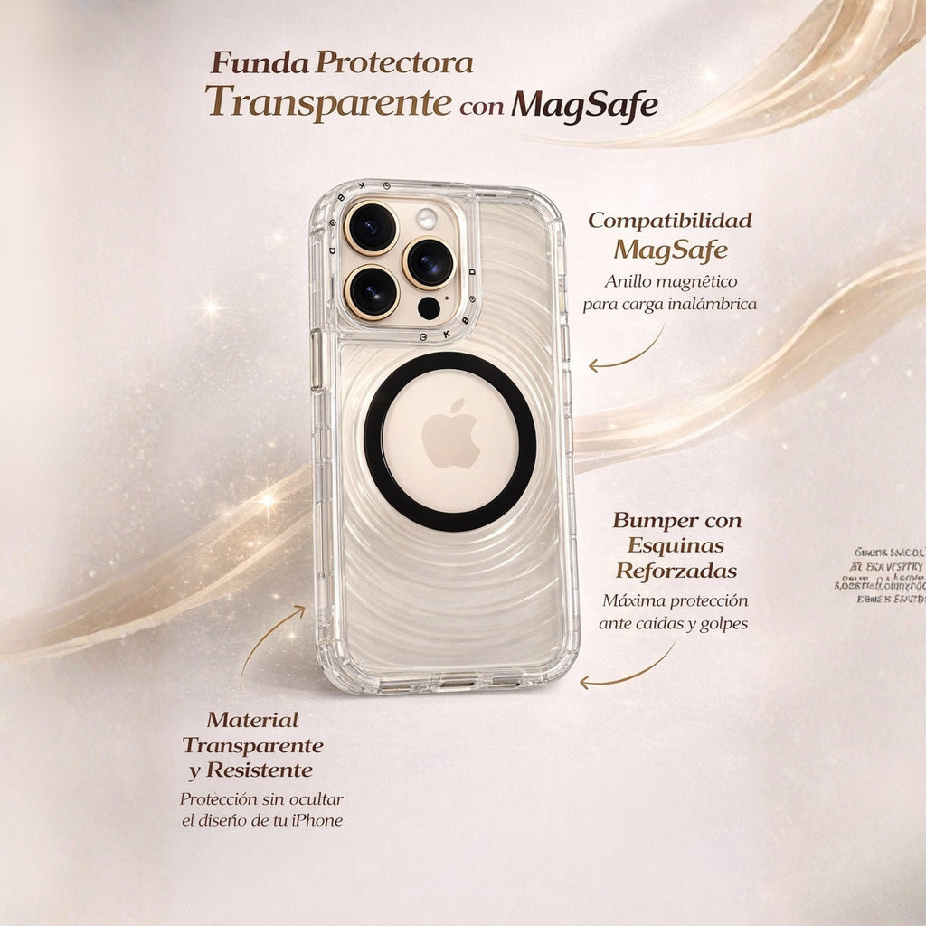 Protector iPhone 16 Pro Max 3 en 1 Ondas Transparente