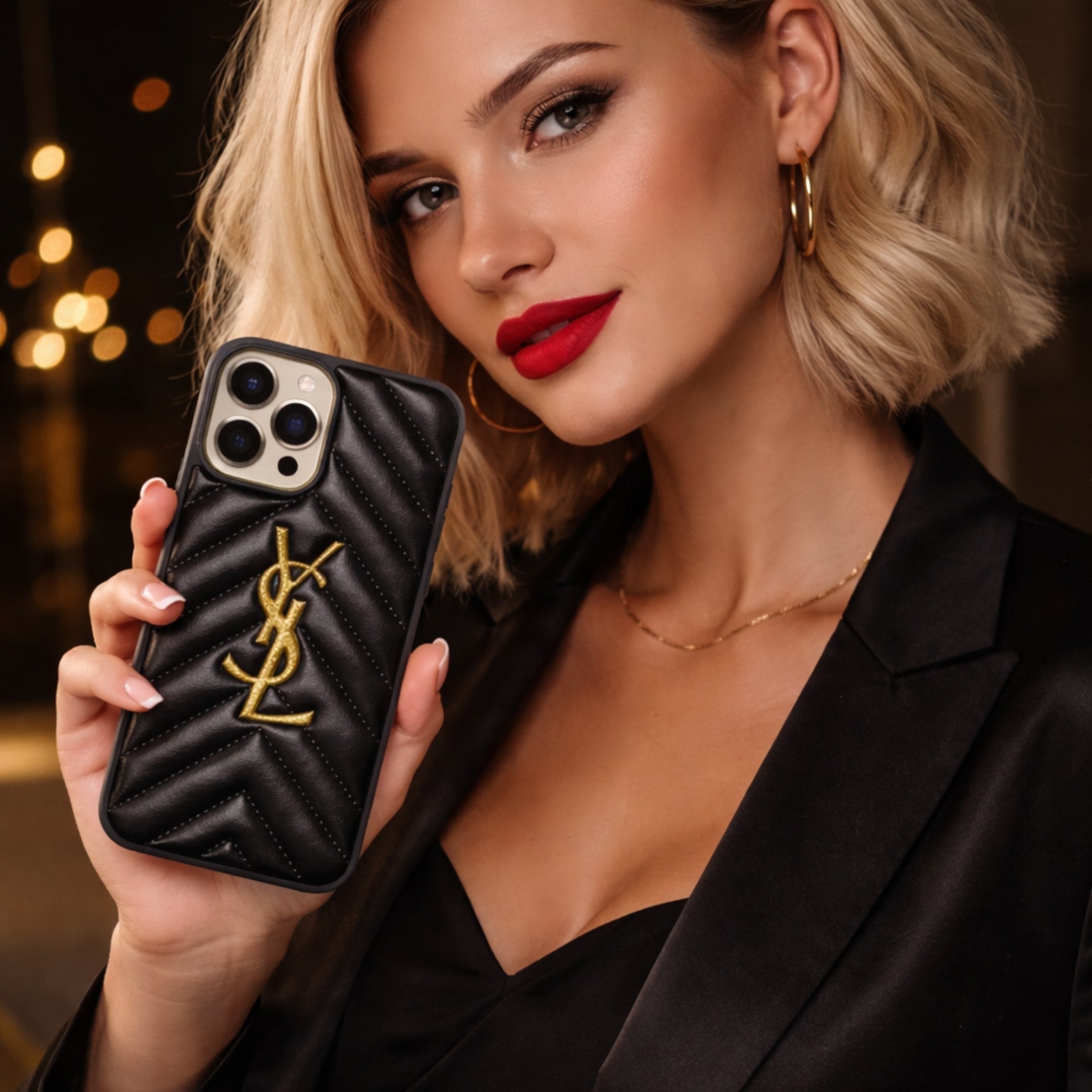 Protector IPhone 16 Pro Max YSL Negro