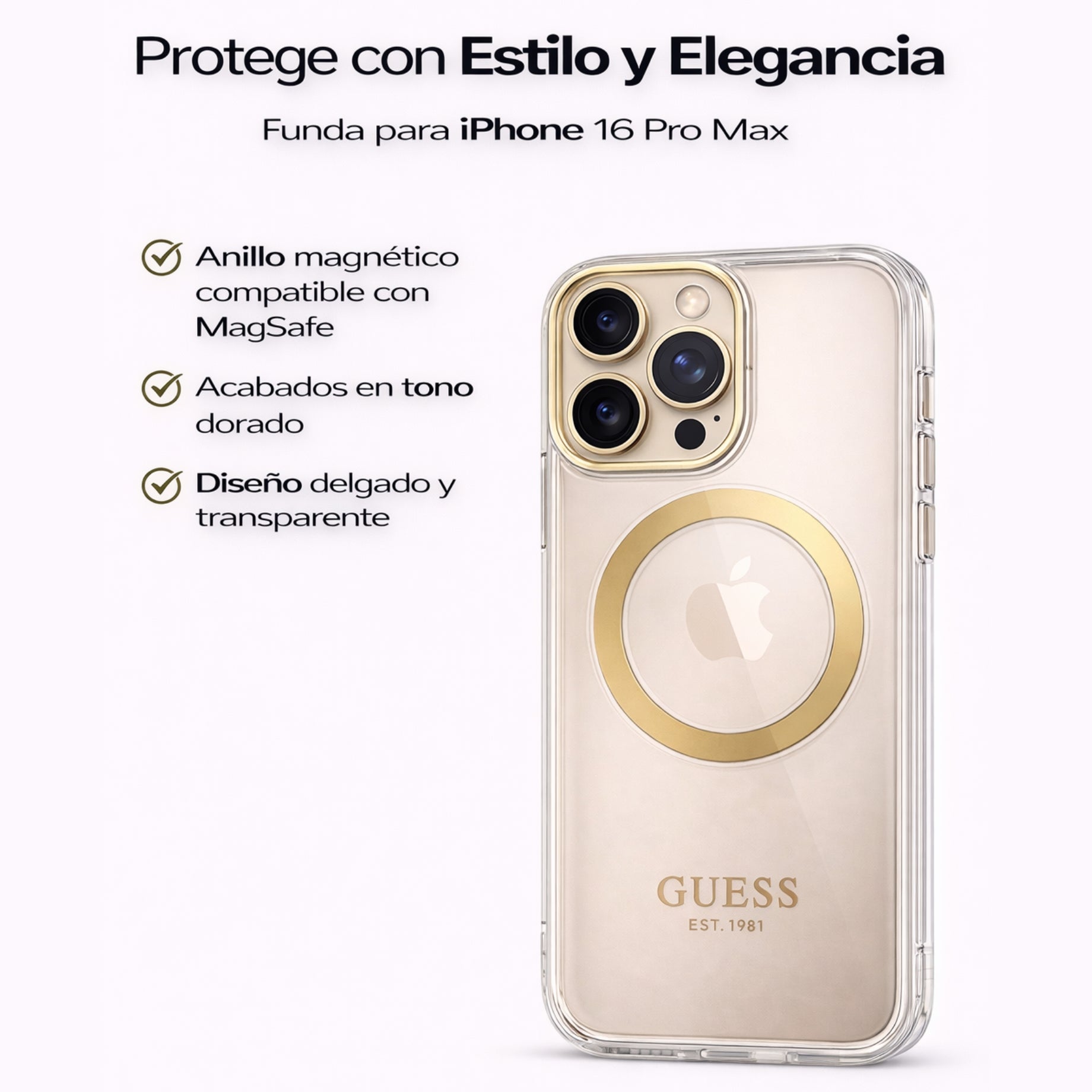 Protector iPhone 16 Pro Max GUESS Outline