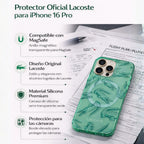 Protector iPhone 16 Pro LACOSTE Alligator Verde