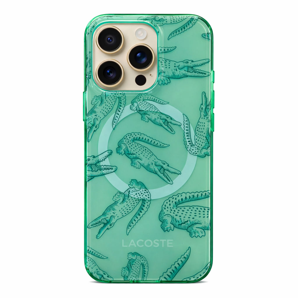 Protector iPhone 16 Pro LACOSTE Alligator Verde