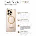 Protector iPhone 16 Pro GUESS Outline Gold