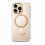 Protector iPhone 16 Pro GUESS Outline Gold