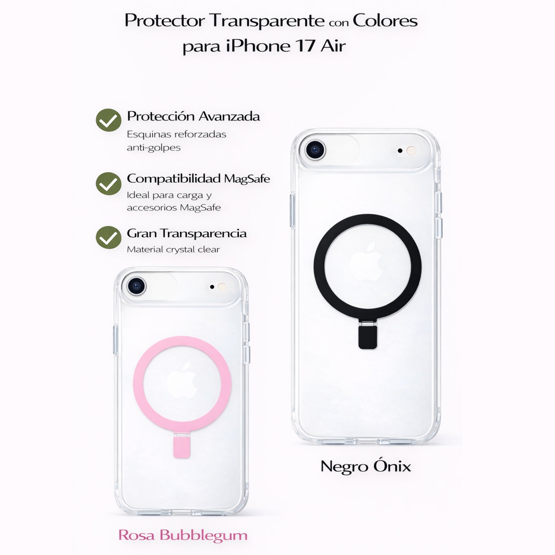 Protector iPhone 17 Air Soporte Magsafe Transparente