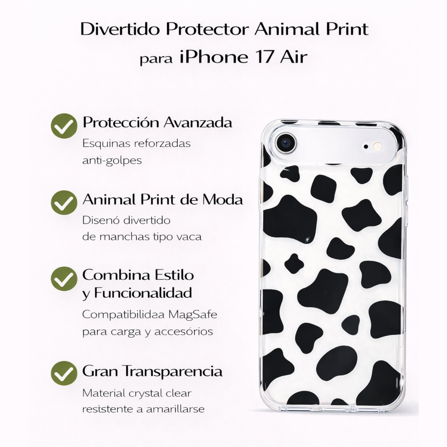 Protector iPhone 17 Air Diseño Vaca