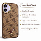 Protector IPhone 17 Guess Metal Triangle Cafe