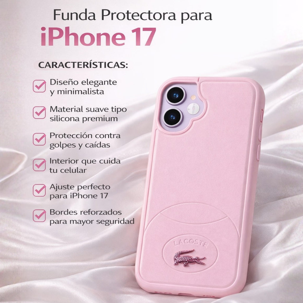 Protector iPhone 17 Lacoste Rosa Magsafe