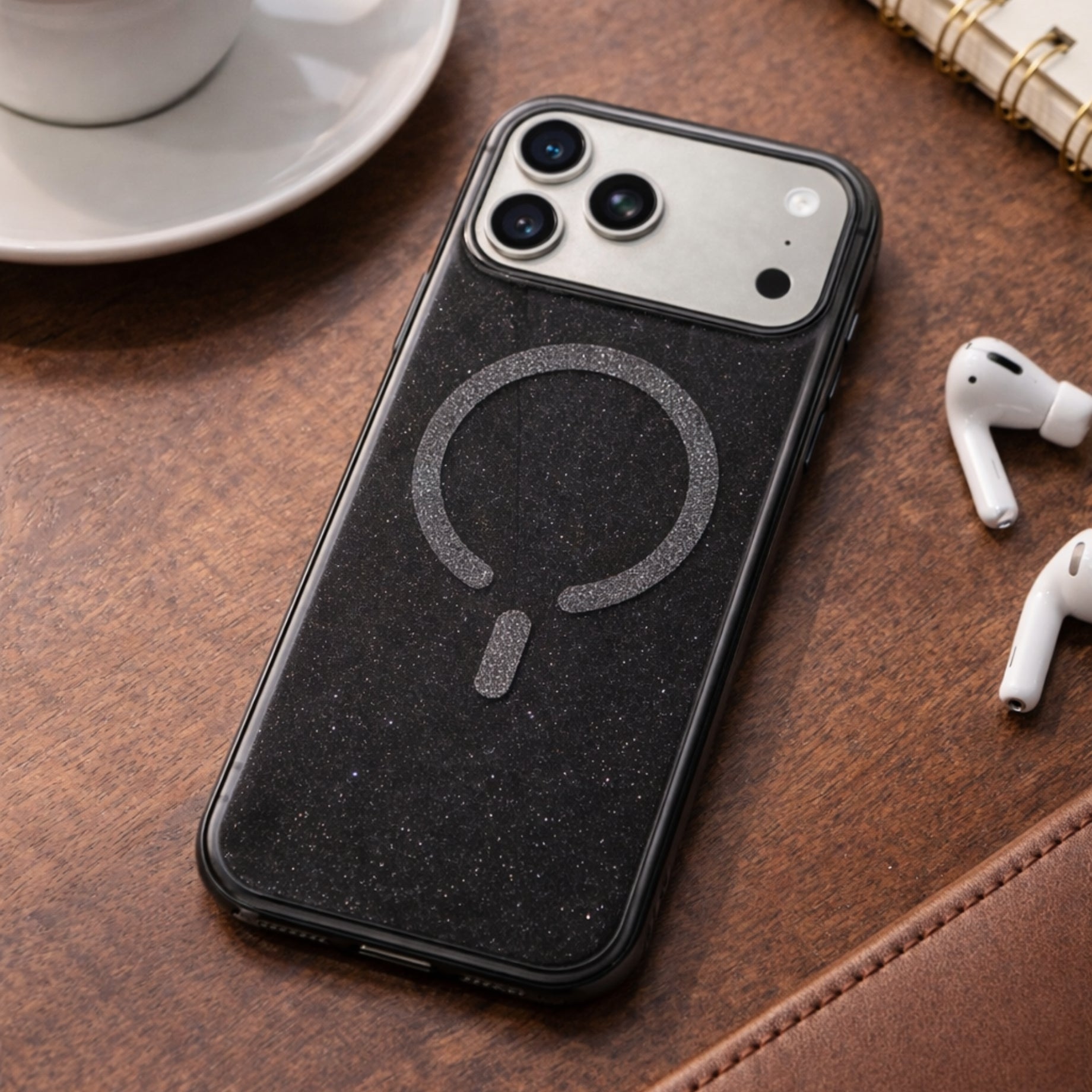 Protector iPhone 17 Pro Max Magsafe Brillos Negro