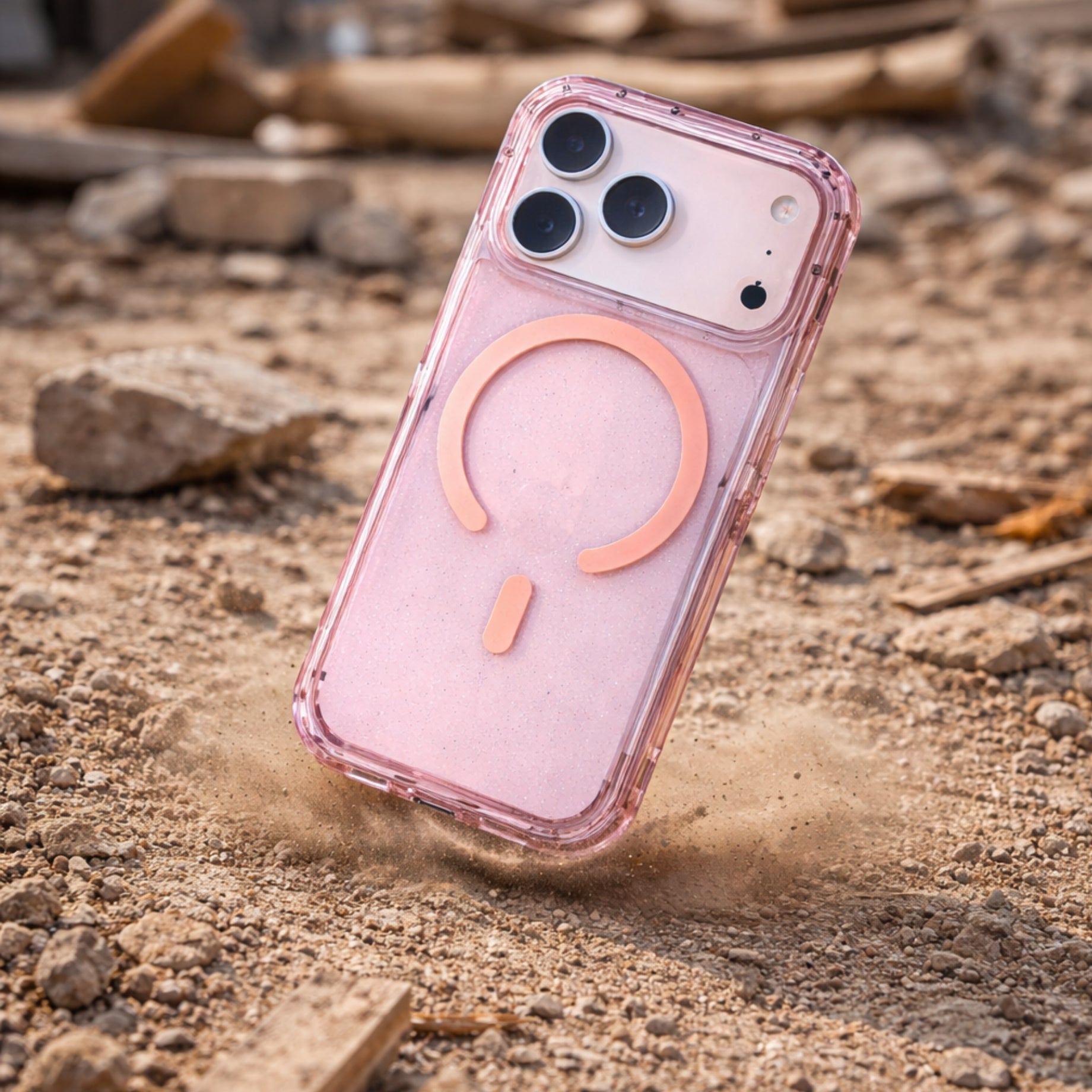 Protector iPhone 17 Pro 3 en 1 Magsafe Rosa