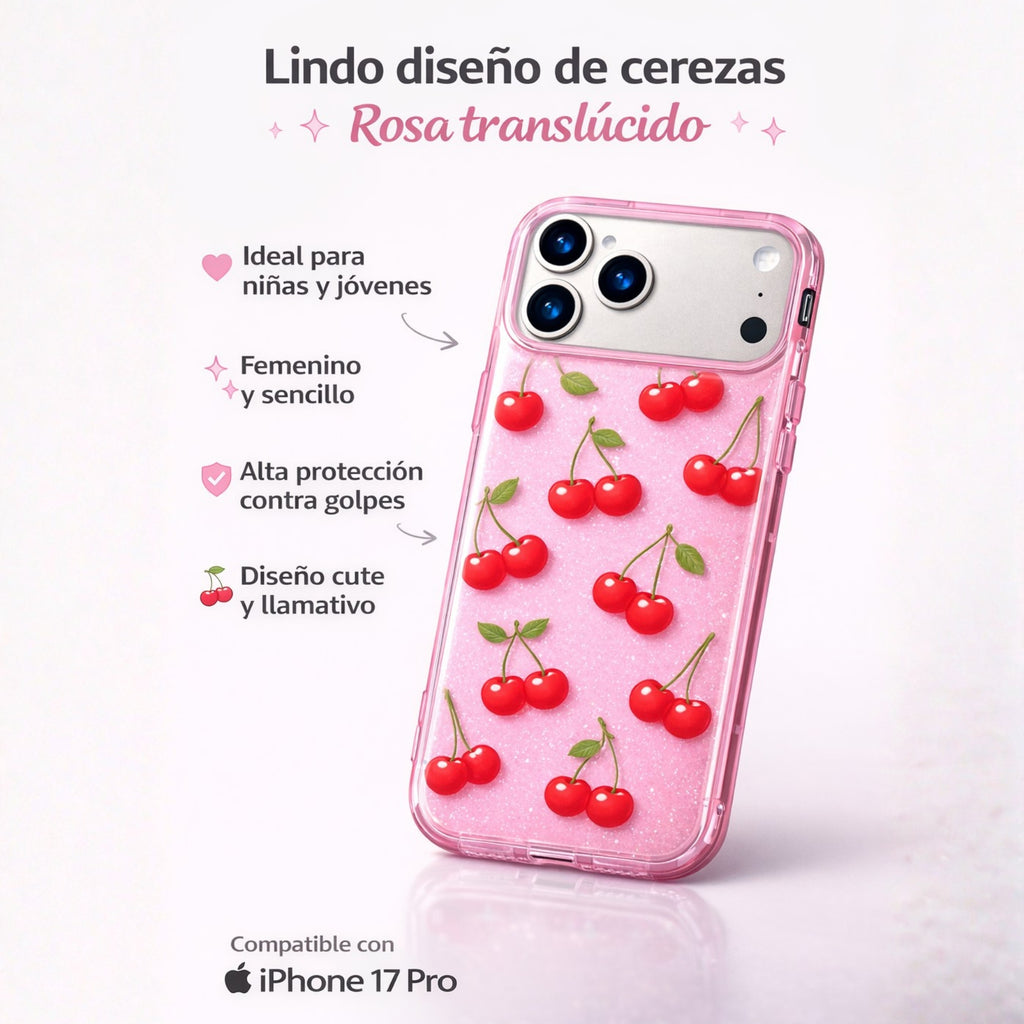 Protector iPhone 17 Pro Cerezas