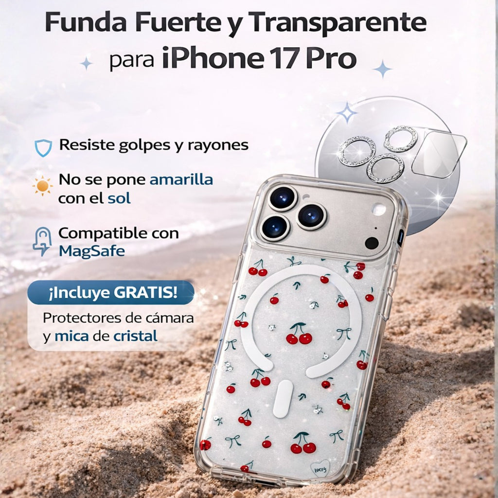 Protector iPhone 17 Pro Cerezas Magsafe