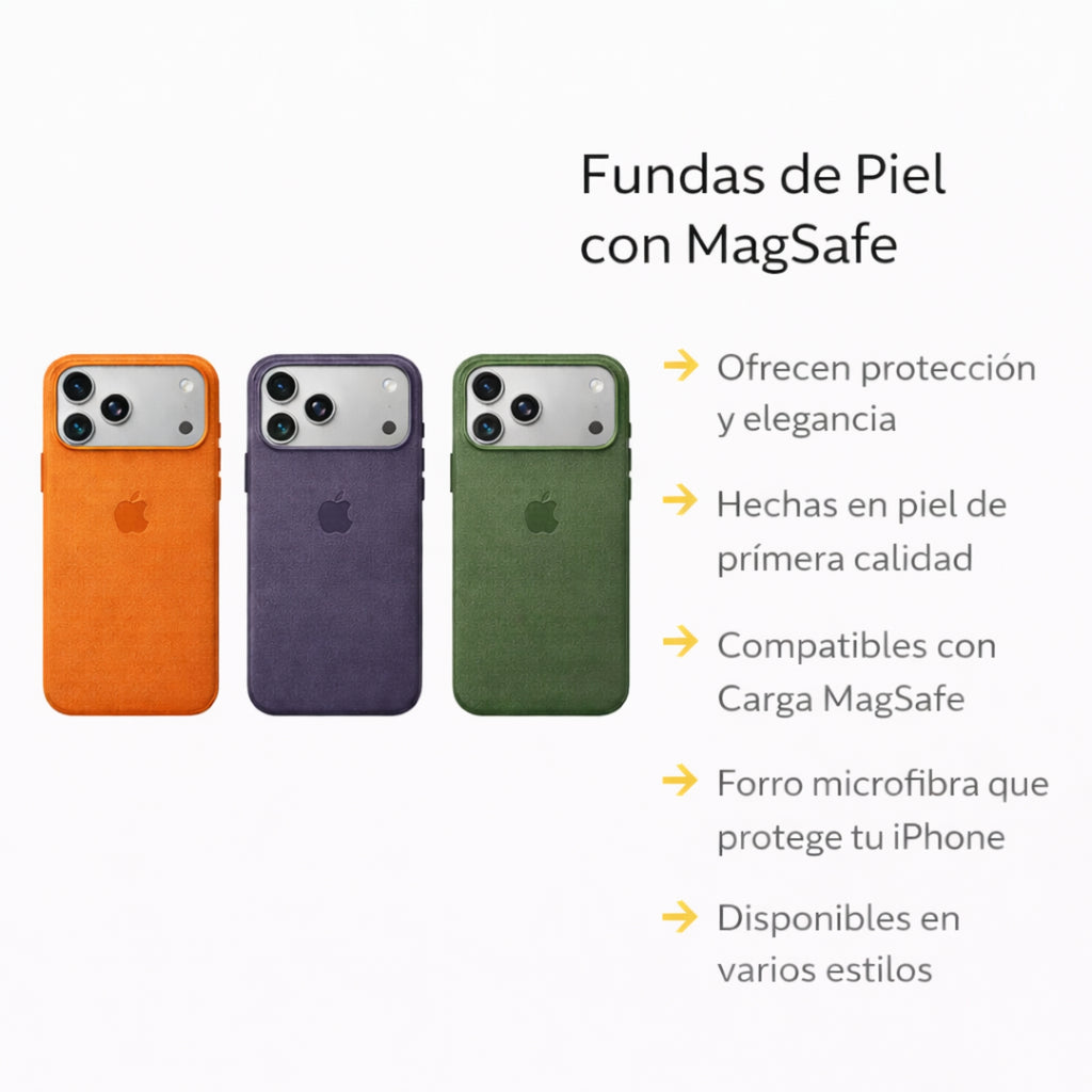 Protectores IPhone 17 Pro Magsafe Piel