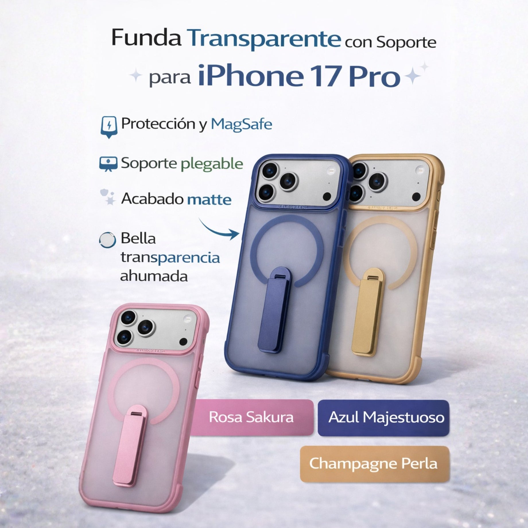 Protector IPhone 17 Pro Magsafe con Soporte