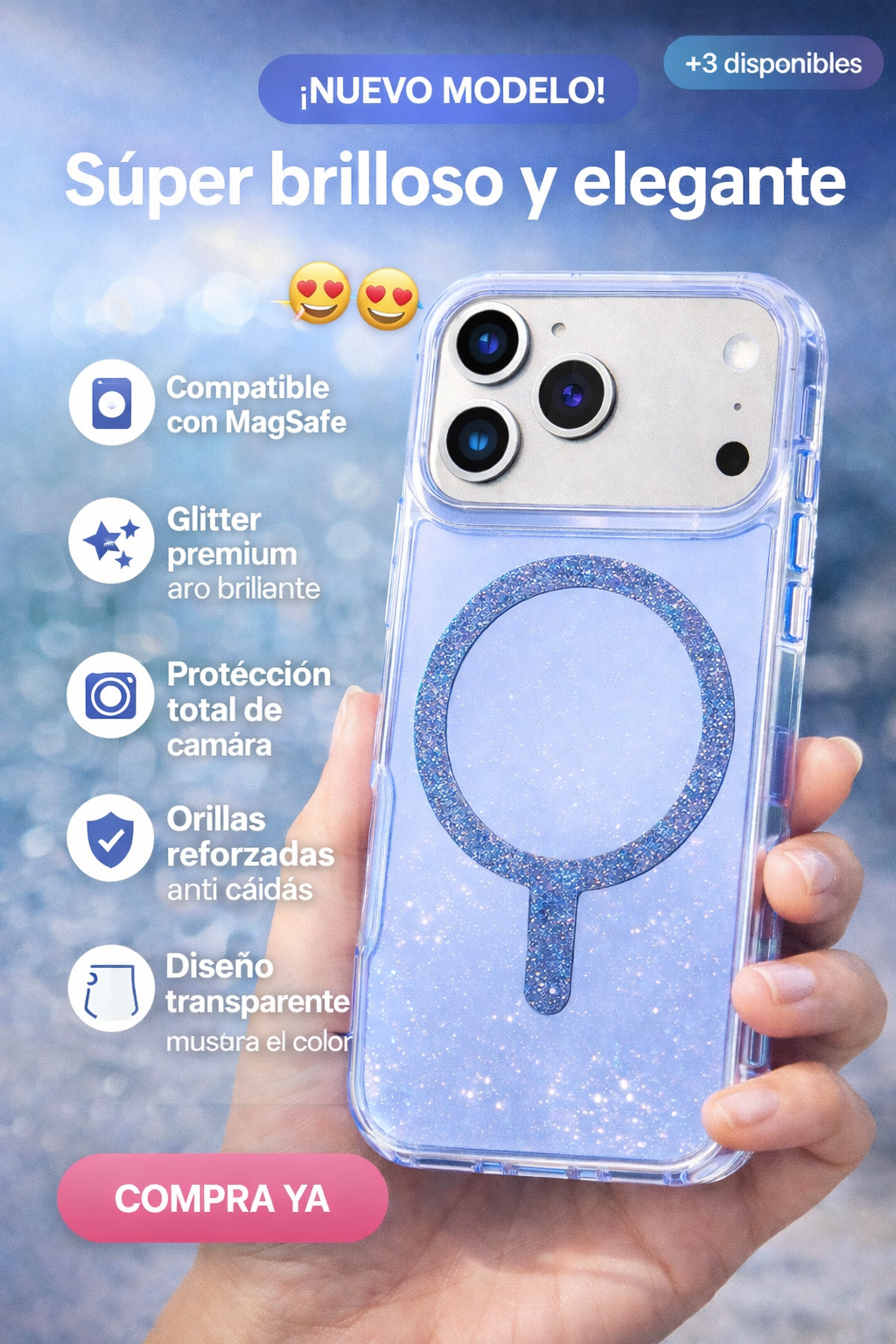 Protector iPhone 17 Pro KBOD Magnetic Brillos