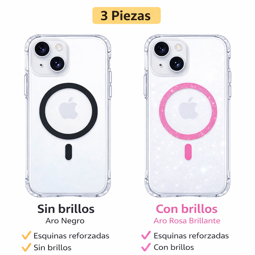Protectores iPhone 15 Urban Play 3 en 1 Magsafe Transparentes