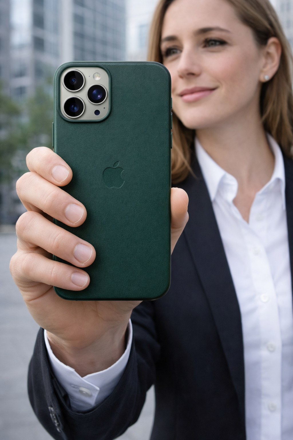 Protector iPhone 15 Magsafe Piel Verde