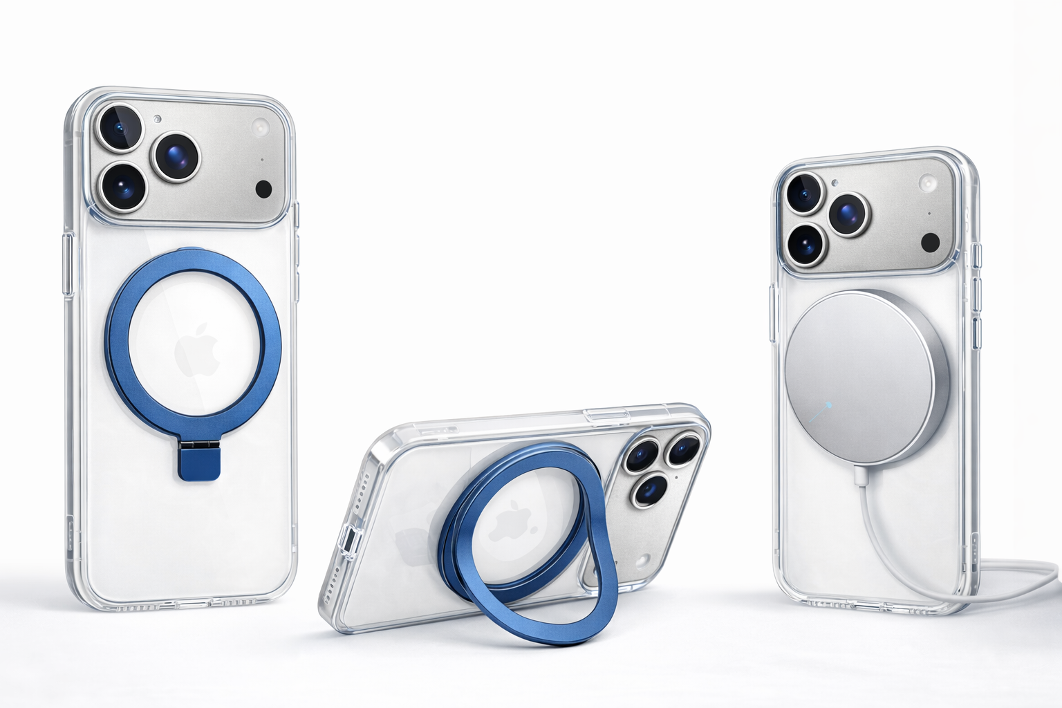 Protector IPhone 17 Pro Max Magsafe Azul Con Soporte