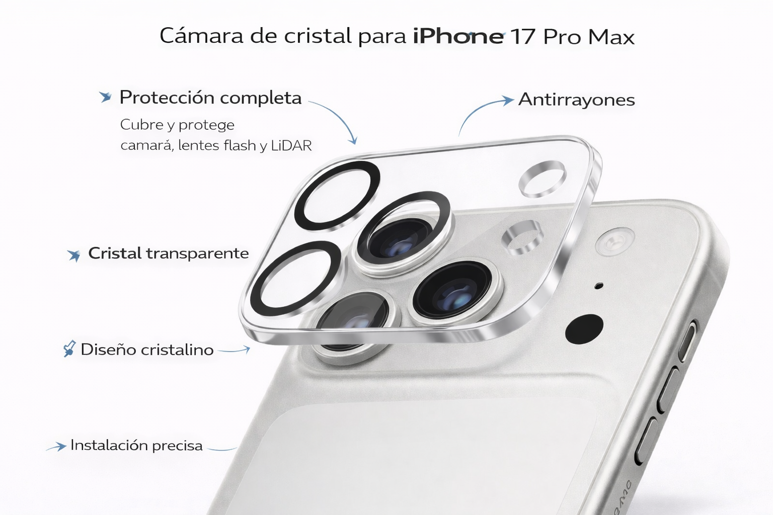 Protector de Camara Completo iPhone 17 Pro