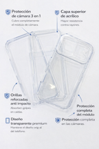 Protector IPhone 17 Pro Max 3 en 1 Transparente
