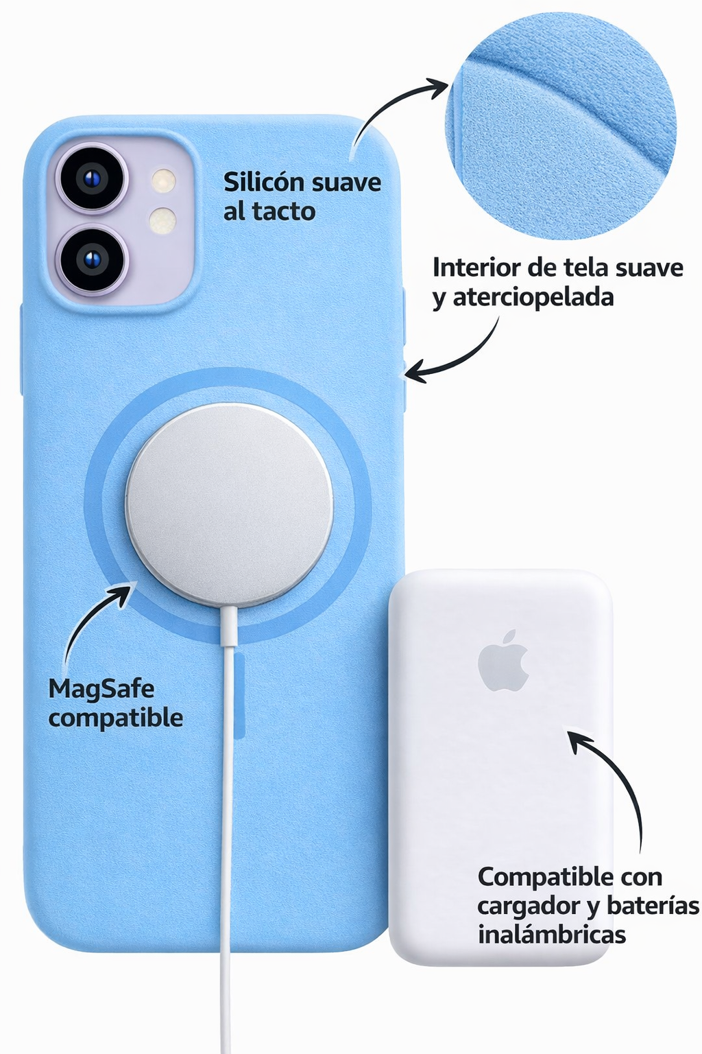 Protectores iPhone 17 Magsafe Silicon