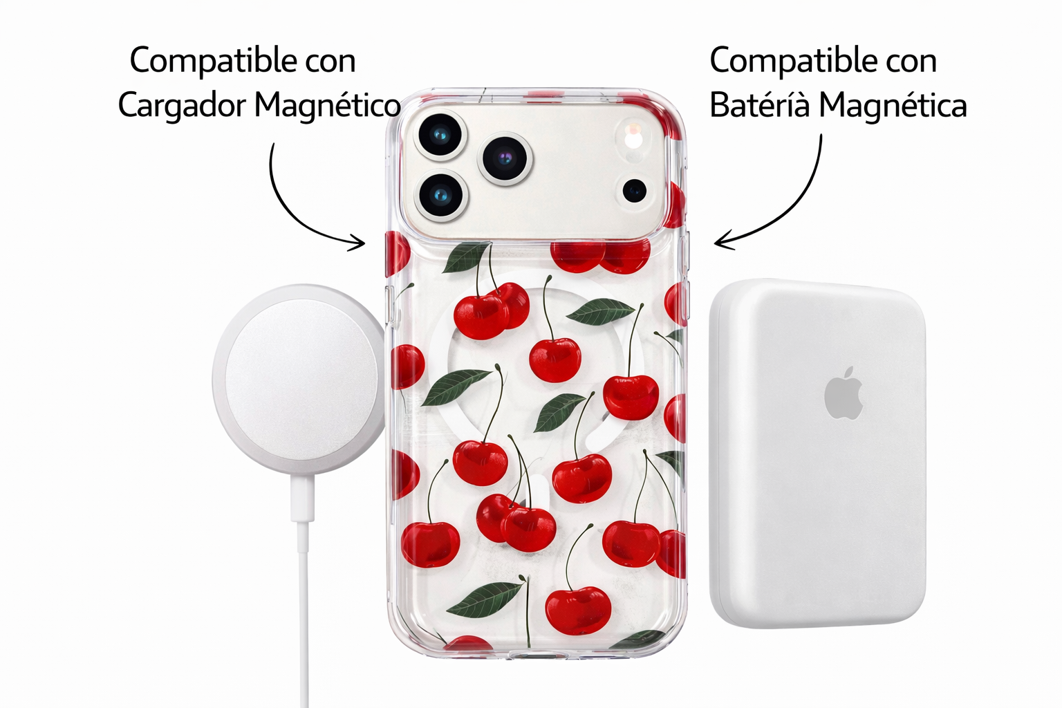 Protector iPhone 17 Pro YING Diseño Magsafe Cereza