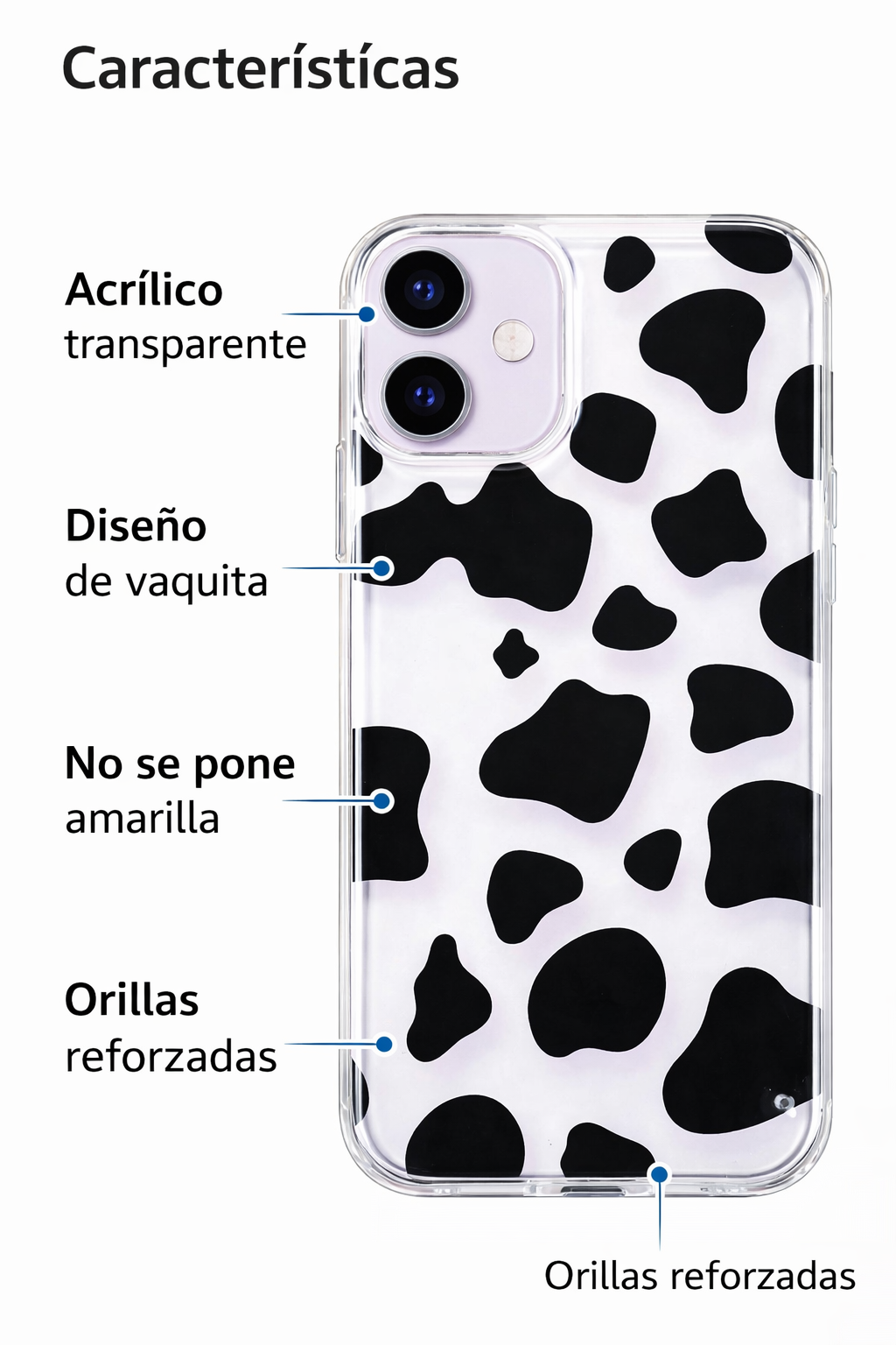 Protector iPhone 17 Cow and pastel bloom