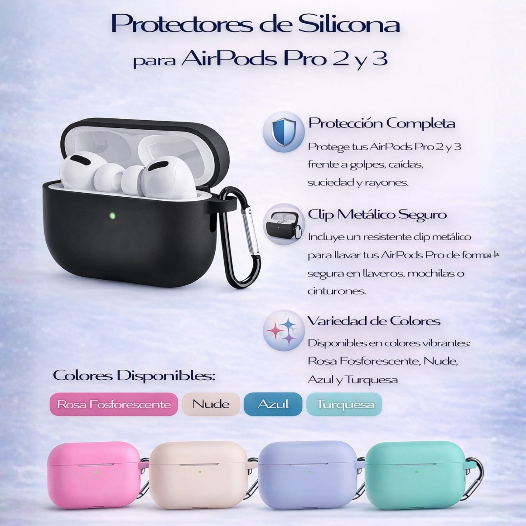 Protectores AirPods Pro 2/ Pro 3 Silicon