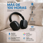 Audifonos Inalámbricos 100 horas Negros Ajustables