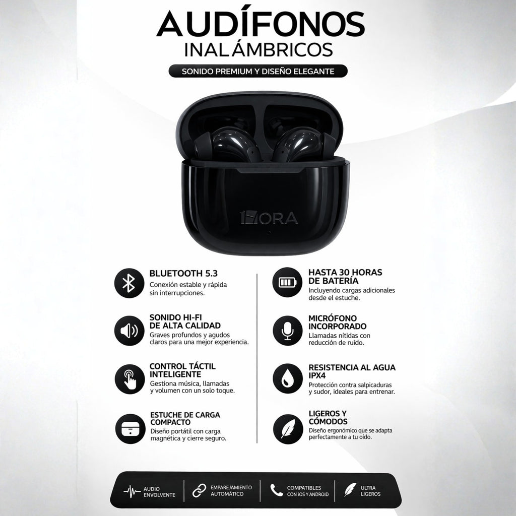 Audifonos Inalámbricos DarkWave Pods Negros