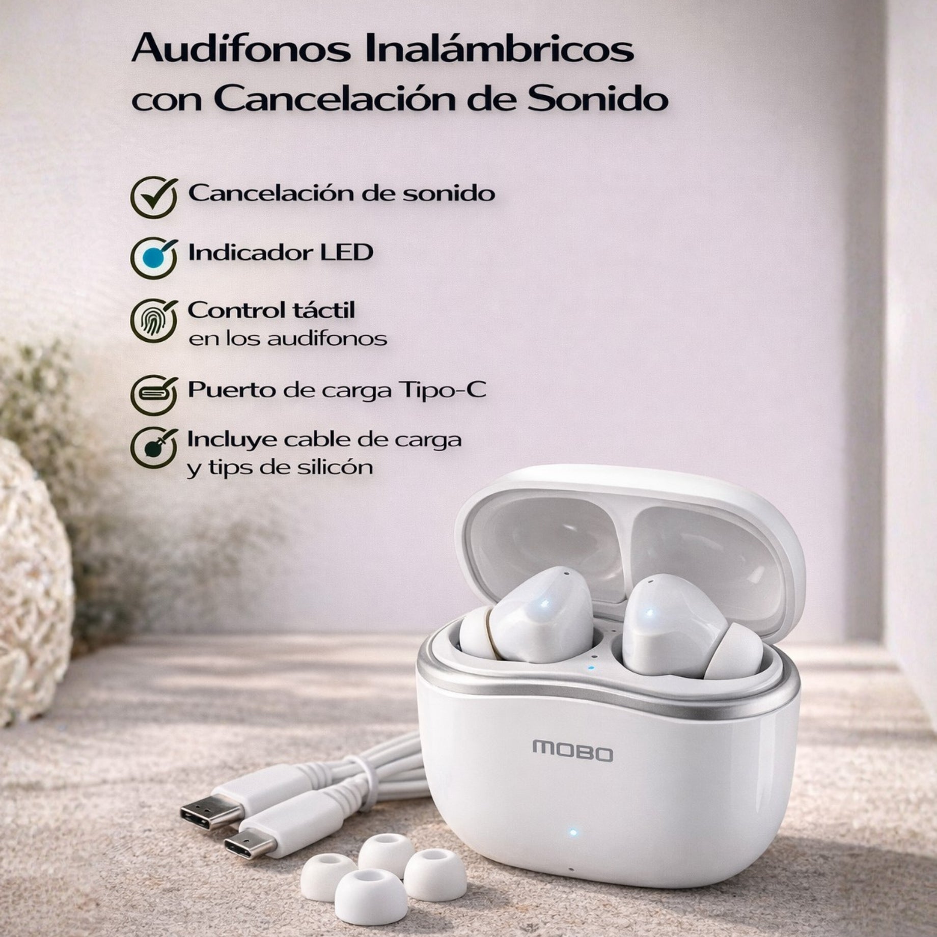 Audifonos Inalámbricos EMBER Blancos