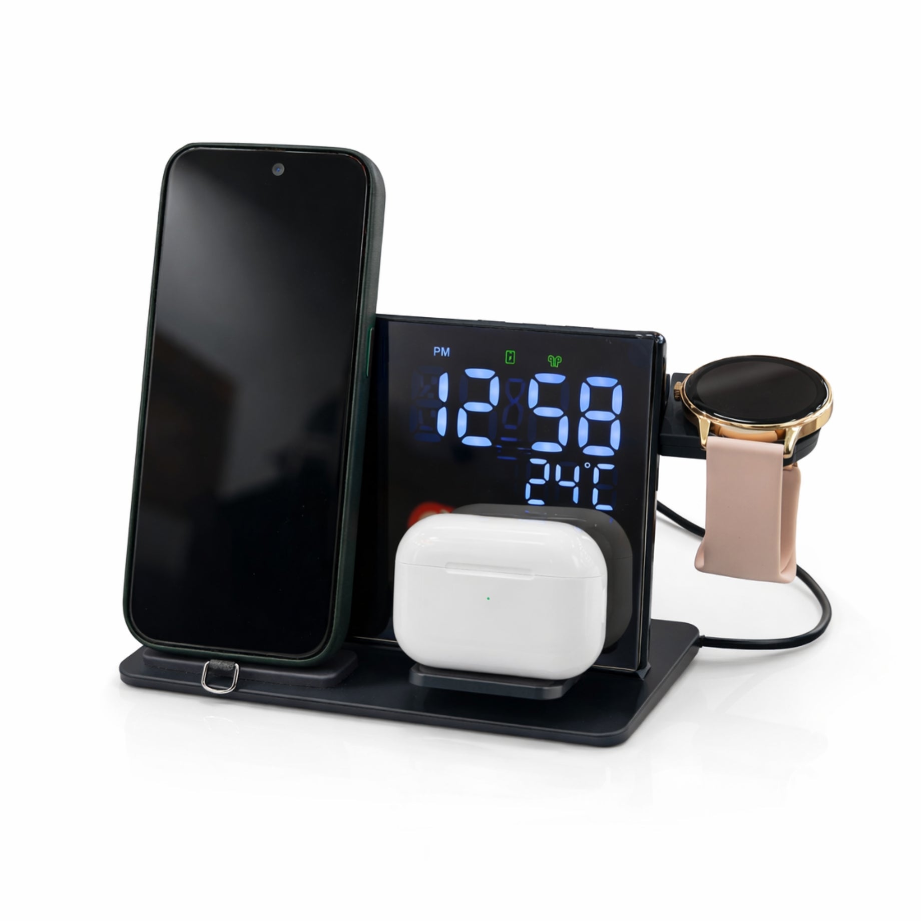 Base Smart Desk 3 en 1 Con Reloj