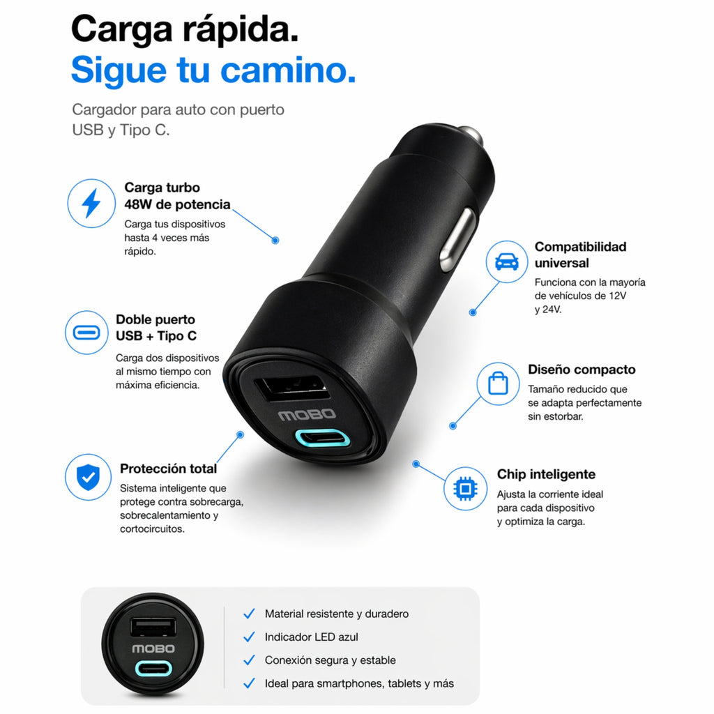 Cargador Para Auto TURBO