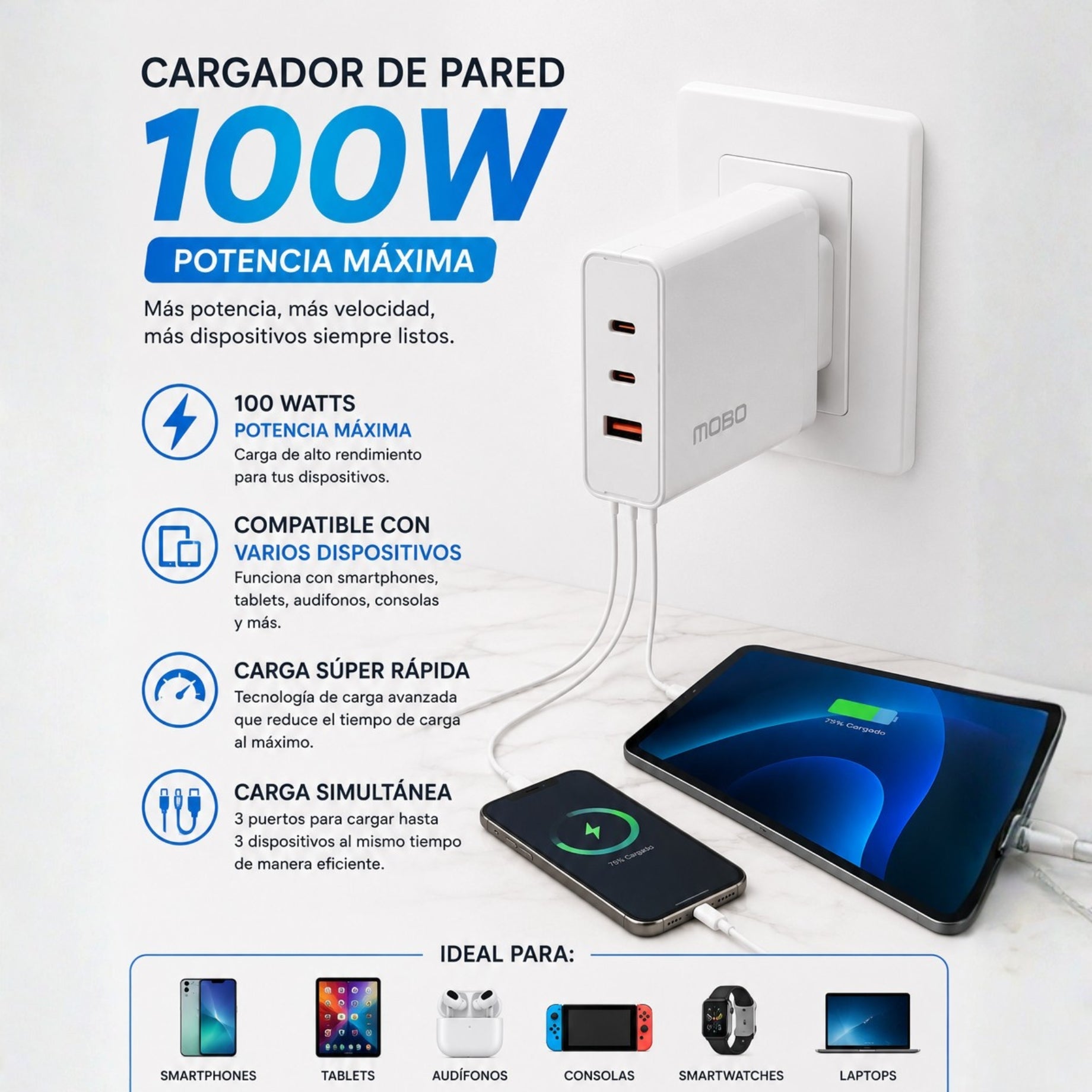 Cargador de Pared TERA Blanco