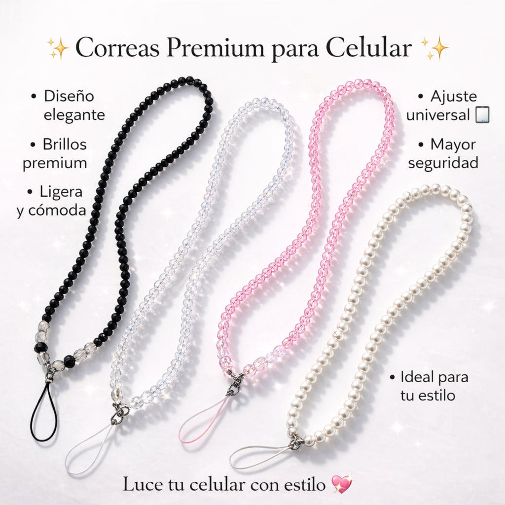 Correas Colgantes Grandes Piedras Y Perlas Para Celular