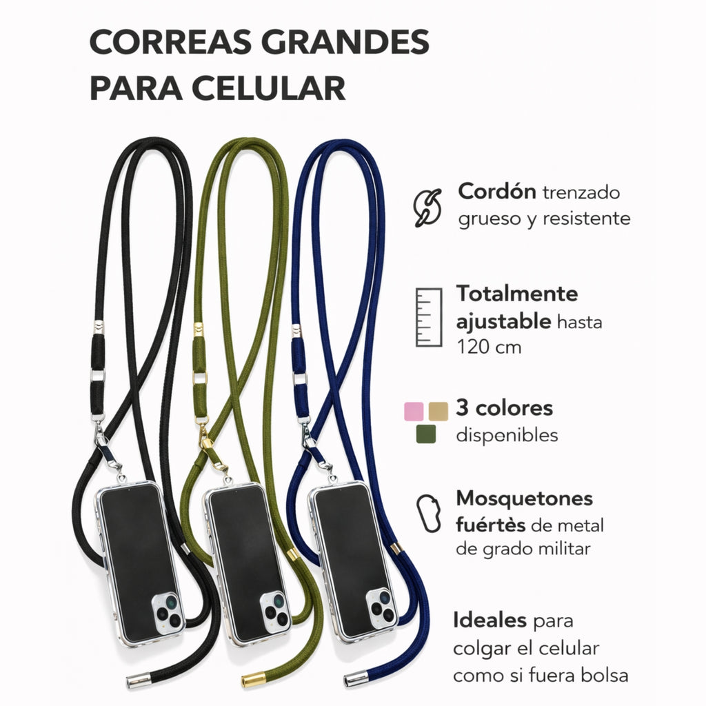 Colgante Correa Grande Para Celular Delgadas Tela