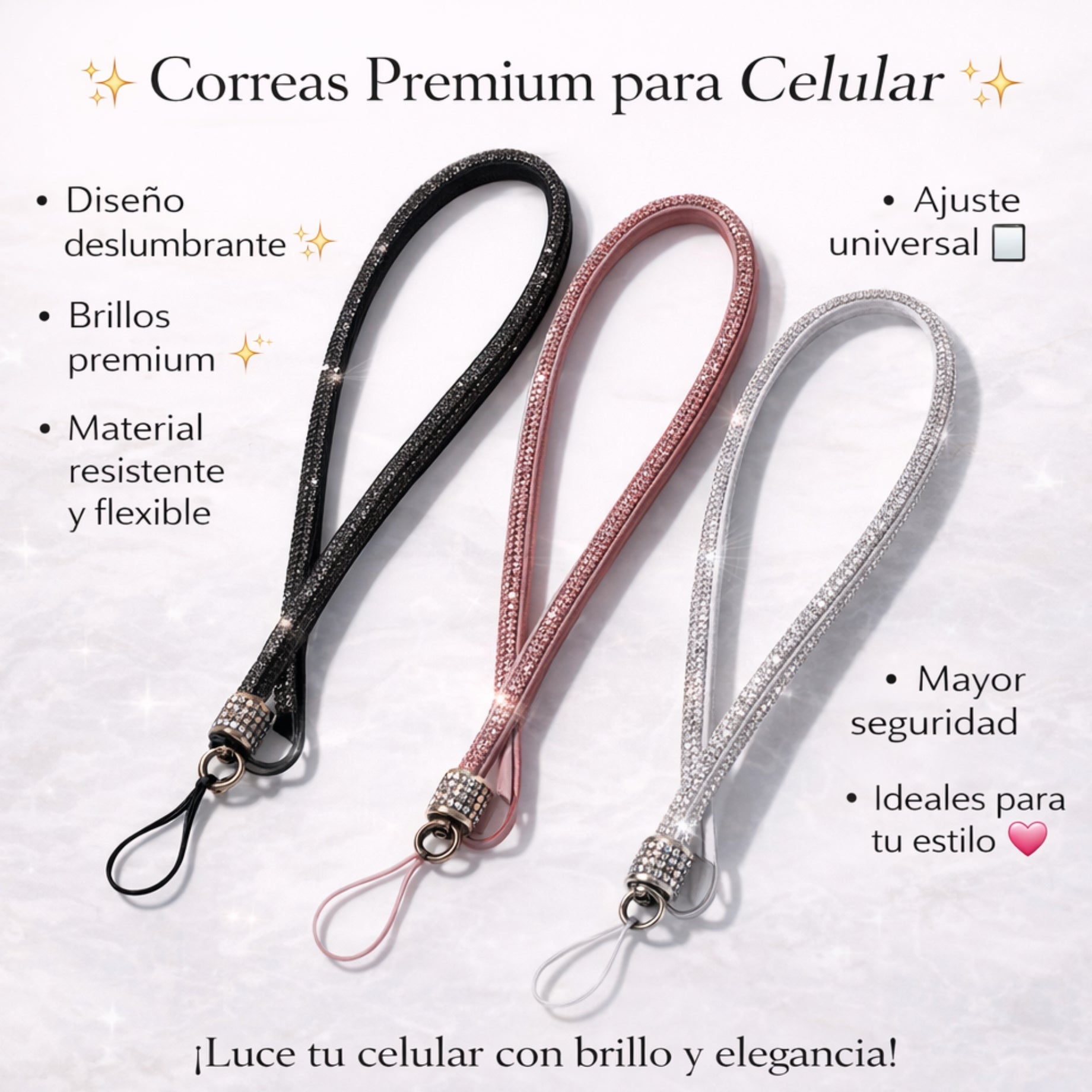Correas Colgante Grande Brillos Para Celular