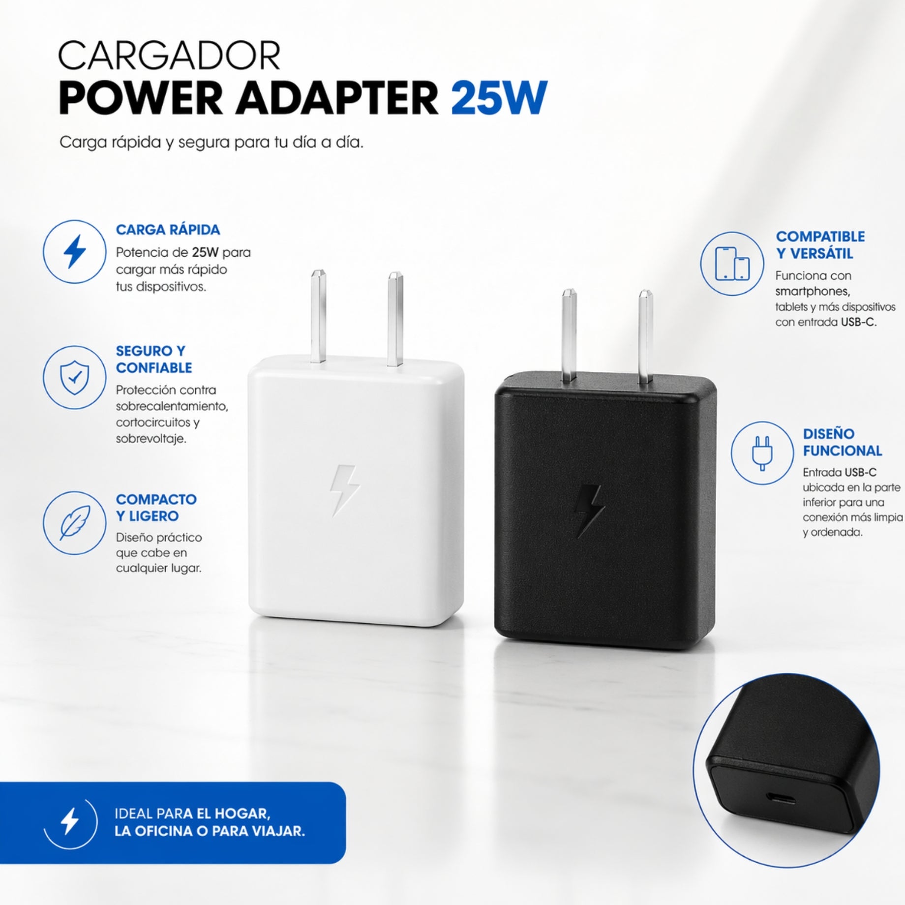 Cargador 25 Watts Carga Rapida