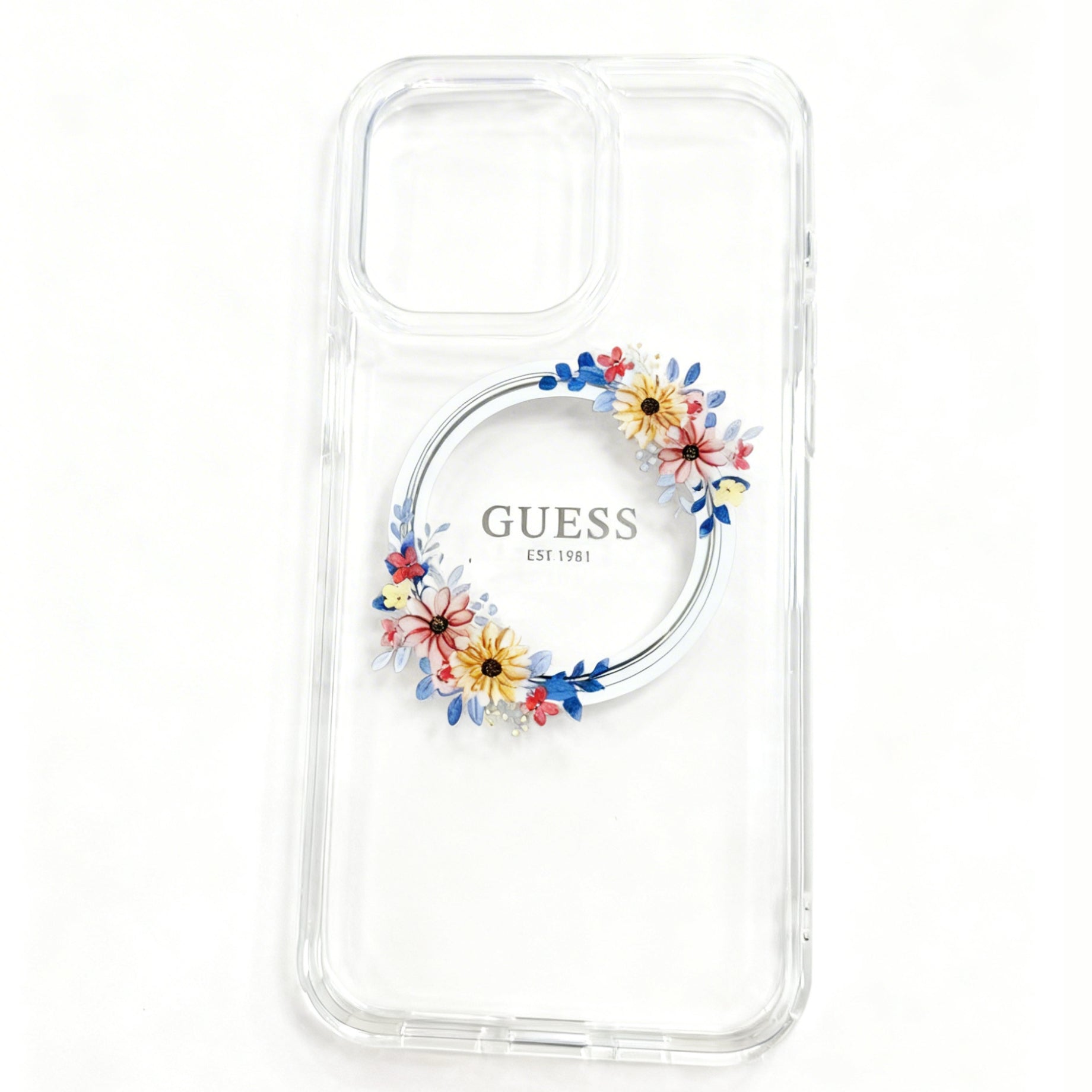Protector iPhone 15 Pro Max GUESS Magsafe Flowers