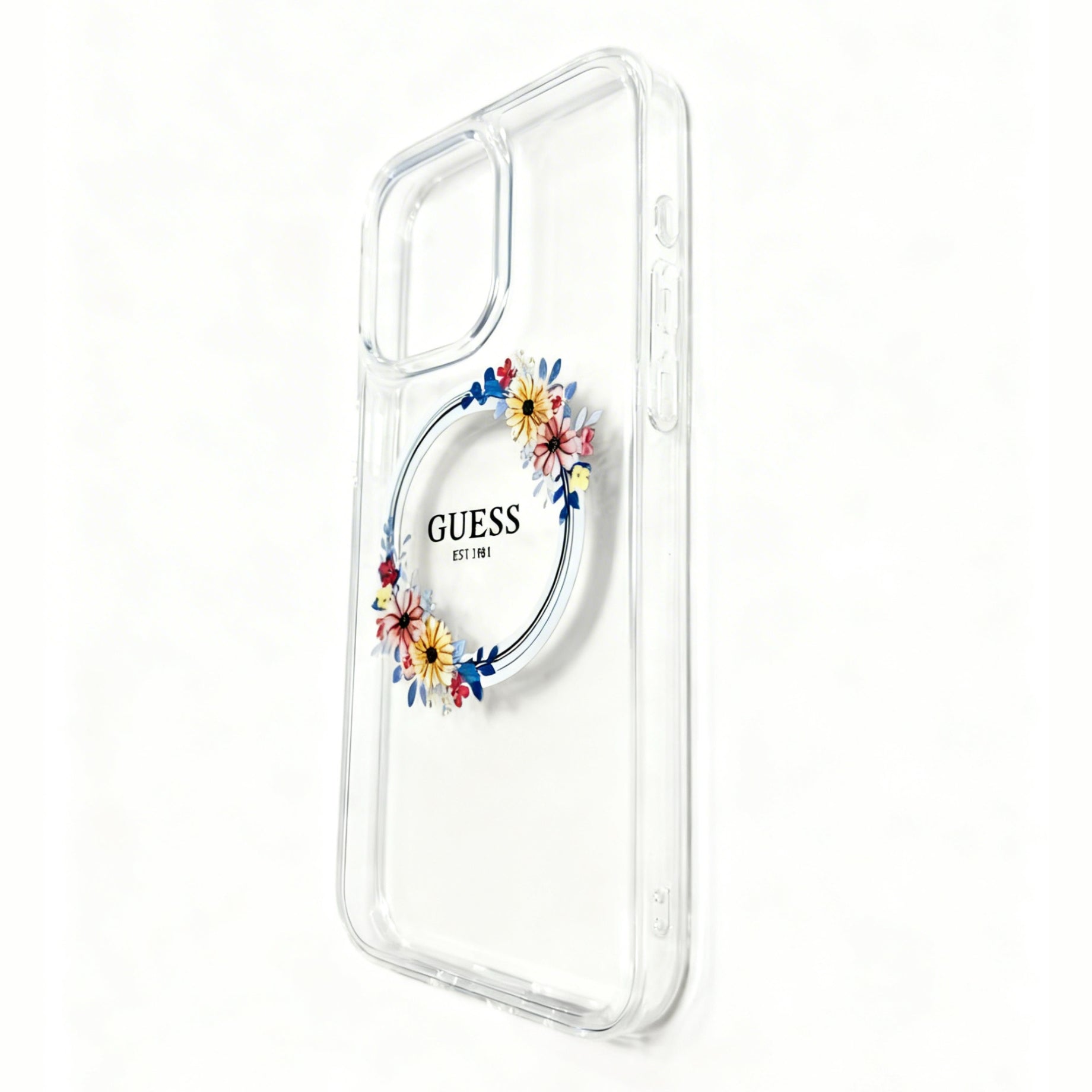 Protector iPhone 15 Pro Max GUESS Magsafe Flowers