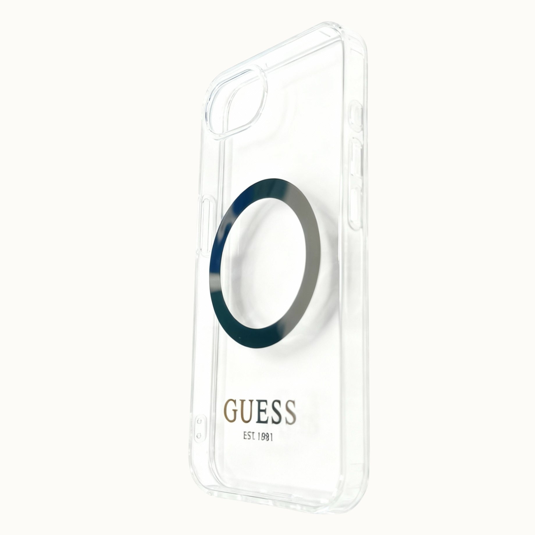 Protector iPhone 16 E GUESS Outline Magsafe Oro