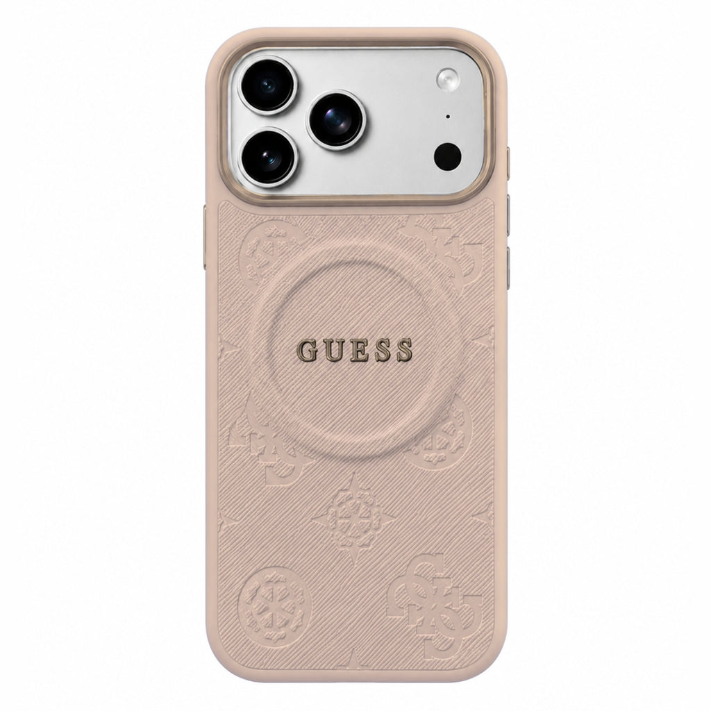 Protector iPhone 17 Pro Max GUESS Magsafe Peony Metal Beige