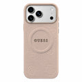 Protector iPhone 17 Pro Max GUESS Magsafe Peony Metal Beige