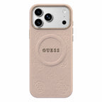 Protector iPhone 17 Pro Max GUESS Magsafe Peony Metal Beige