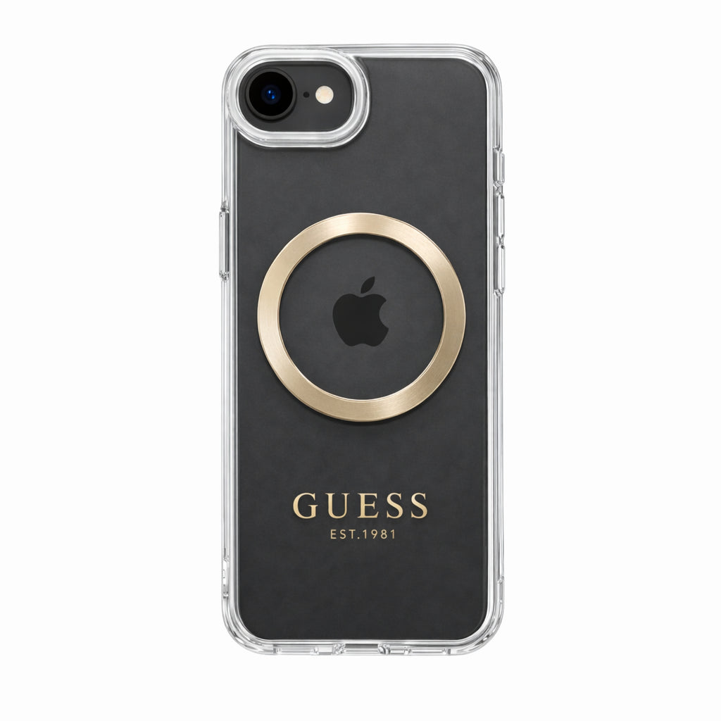 Protector iPhone 16 E GUESS Outline Magsafe Oro