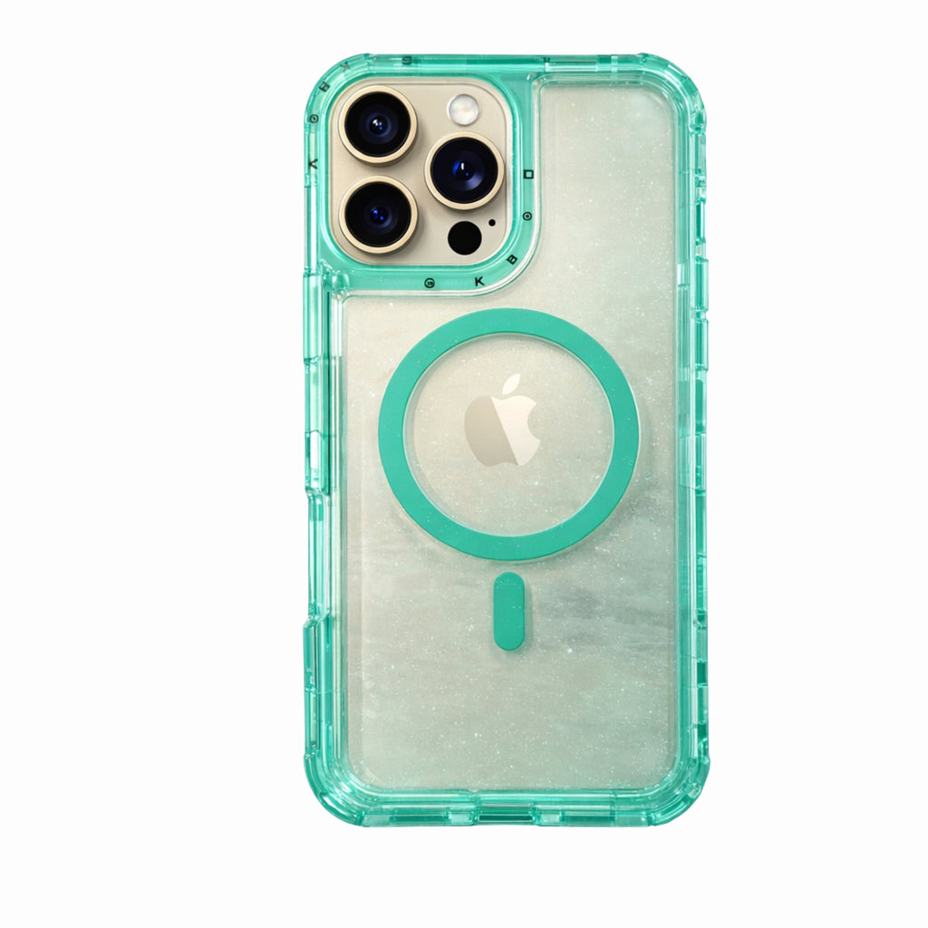 Protector iPhone 16 Pro Max Brillos Magsafe Turquesa